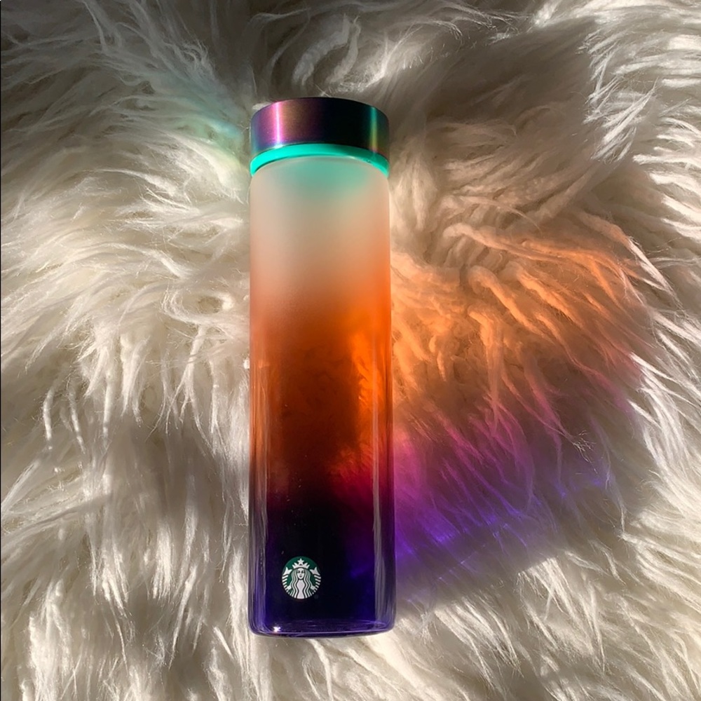 Starbucks Ombré  Iridescent Glass Water Bottle